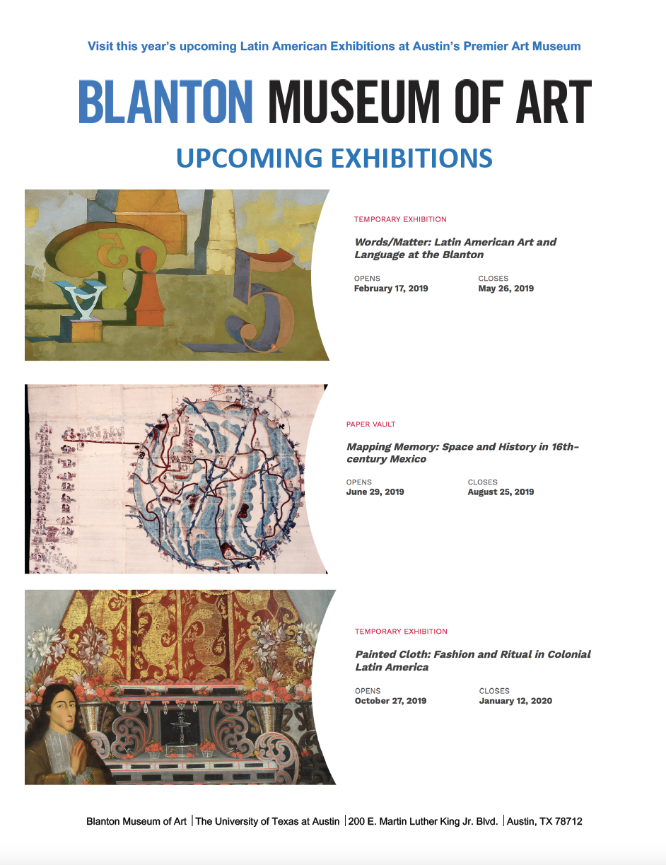 Blanton Upcoming Latin America Exhibits 2019