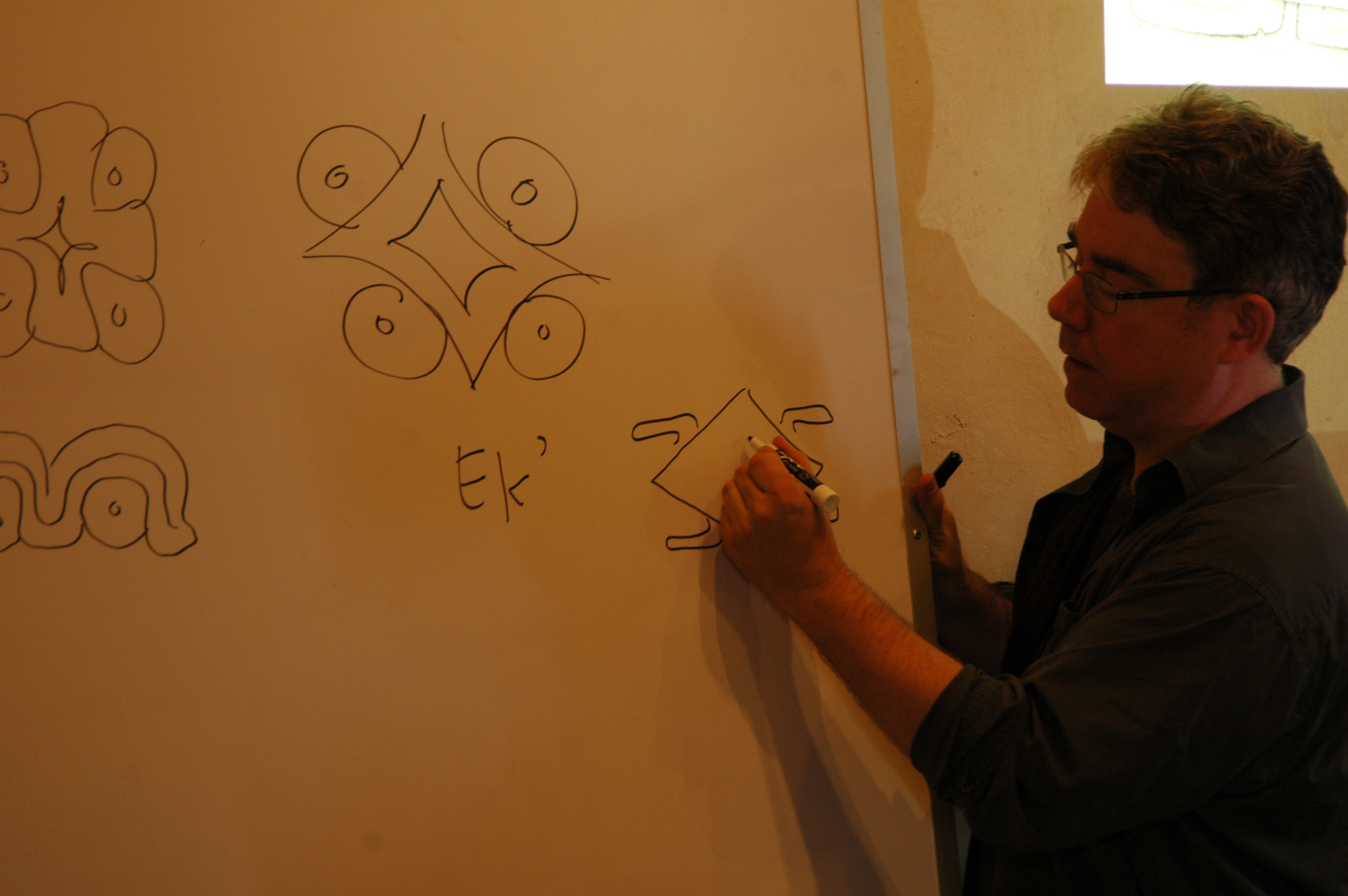 David Stuart leading an Advanced Hieroglyphs Workshop
